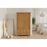 Salisbury Waxed Premium Oak Gents 3 Drawer Wardrobe