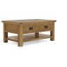 Salisbury Waxed Premium Oak Large Coffee Table With Drawer And Shelf - Self Assembly Salisbury Waxed Premium Oak Large Coffee Table With Drawer And Shelf - Self Assembly