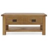 Salisbury Waxed Premium Oak Large Coffee Table With Drawer And Shelf - Self Assembly Salisbury Waxed Premium Oak Large Coffee Table With Drawer And Shelf - Self Assembly