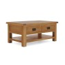 Salisbury Waxed Premium Oak Large Coffee Table With Drawer And Shelf - Self Assembly Salisbury Waxed Premium Oak Large Coffee Table With Drawer And Shelf - Self Assembly