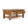 Salisbury Waxed Premium Oak Large Coffee Table With Drawer And Shelf - Self Assembly Salisbury Waxed Premium Oak Large Coffee Table With Drawer And Shelf - Self Assembly