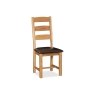 Salisbury Waxed Premium Oak Slatted Dining Chair With Pu Seat