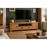 Salisbury Waxed Premium Oak Extra Large Low Line Media Tv Stand