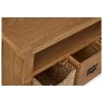 Salisbury Waxed Premium Oak Corner Tv Unit With Baskets Salisbury Waxed Premium Oak Corner Tv Unit With Baskets