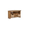 Salisbury Waxed Premium Oak Corner Tv Unit With Baskets Salisbury Waxed Premium Oak Corner Tv Unit With Baskets