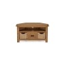 Salisbury Waxed Premium Oak Corner Tv Unit With Baskets Salisbury Waxed Premium Oak Corner Tv Unit With Baskets