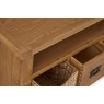 Salisbury Waxed Premium Oak Corner Tv Unit With Baskets Salisbury Waxed Premium Oak Corner Tv Unit With Baskets
