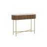 Harvard Reeded Mango Wood Console Table with Marble Top