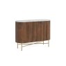 Harvard Reeded Mango Wood Small Sideboard with Marble Top