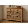 Burford Country Oak Console Table with Basket