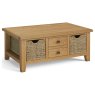 Burford Country Oak Large Coffee Table with Basket Burford Country Oak Large Coffee Table with Basket