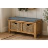 Burford Country Oak Hallway Bench with Basket Burford Country Oak Hallway Bench with Basket