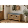 Burford Country Oak Hallway Bench with Basket Burford Country Oak Hallway Bench with Basket