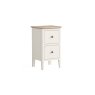 Marlow Oak Painted Coconut White Narrow Bedside Table