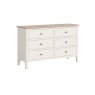 Marlow Oak Painted Coconut White 6 Drawer Chest of Drawers