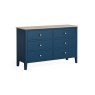 Marlow Oak Painted Navy Blue 6 Drawer Chest of Drawers