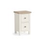 Modern Country Painted Oak Coconut White Narrow Bedside Table