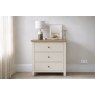 Modern Country Painted Oak Coconut White 3 Drawer Chest of Drawers