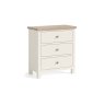 Modern Country Painted Oak Coconut White 3 Drawer Chest of Drawers