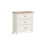 Modern Country Painted Oak Coconut White 3 Drawer Chest of Drawers