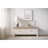 Modern Country Painted Oak Coconut White Large 2 Drawer Blanket Box Bench