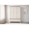 Modern Country Painted Oak Coconut White Triple Wardrobe