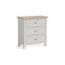 Modern Country Painted Oak Stone Grey 3 Drawer Chest of Drawers