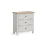 Modern Country Painted Oak Stone Grey 3 Drawer Chest of Drawers