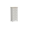 Modern Country Painted Oak Stone Grey 5 Drawer Tall Chest of Drawers