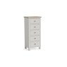 Modern Country Painted Oak Stone Grey 5 Drawer Tall Chest of Drawers