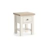 Modern Country Painted Oak Coconut White Lamp Table with Shelf Modern Country Painted Oak Coconut White Lamp Table with Shelf