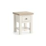 Modern Country Painted Oak Coconut White Lamp Table with Shelf Modern Country Painted Oak Coconut White Lamp Table with Shelf