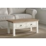 Modern Country Painted Oak Coconut White Coffee Table with Drawer Modern Country Painted Oak Coconut White Coffee Table with Drawer