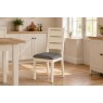 Modern Country Painted Oak Coconut White Dining Chair with Boucle Grey Seat (Pair) Modern Country Painted Oak Coconut White Dining Chair with Boucle Grey Seat (Pair)
