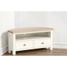 Modern Country Painted Oak Coconut White 100cm Corner TV Unit Modern Country Painted Oak Coconut White 100cm Corner TV Unit
