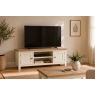 Modern Country Painted Oak Coconut White 125cm Large TV Unit Modern Country Painted Oak Coconut White 125cm Large TV Unit