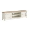 Modern Country Painted Oak Coconut White 160cm Extra Large TV Unit Modern Country Painted Oak Coconut White 160cm Extra Large TV Unit