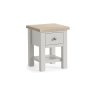 Modern Country Painted Oak Stone Grey Lamp Table with Shelf