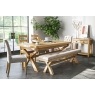 Normandy Chunky Country Oak Cross-Leg Extending Dining Table