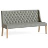 Normandy Chunky Country Oak Button Back Dining Sofa Bench in Grey Normandy Chunky Country Oak Button Back Dining Sofa Bench in Grey