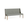 Normandy Chunky Country Oak Button Back Dining Sofa Bench in Grey