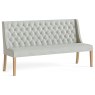 Normandy Chunky Country Oak Button Back Dining Sofa Bench in Beige