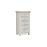 Salcombe Painted Oak Stone Grey Tallboy Chest of Drawers