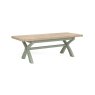 Salcombe Painted Oak Sage Green Cross-Leg Extending Dining Table