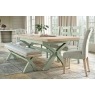 Salcombe Painted Oak Sage Green Cross-Leg Extending Dining Table