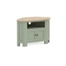 Salcombe Painted Oak Sage Green Corner TV Unit