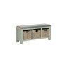Salcombe Painted Oak Sage Green Storage Bench