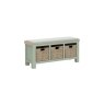 Salcombe Painted Oak Sage Green Storage Bench Salcombe Painted Oak Sage Green Storage Bench