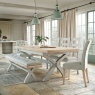 Salcombe Painted Oak Stone Grey Cross-Leg Extending Dining Table Salcombe Painted Oak Stone Grey Cross-Leg Extending Dining Table