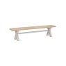 Salcombe Painted Oak Stone Grey Cross-Leg Dining Bench